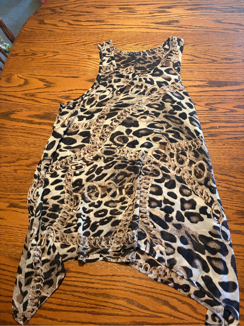 Venezia Brown and Black Animal Print Sleeveless Top